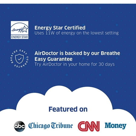 AIRDOCTOR AD1000 4-in-1 Air Purifier | Guest Rooms, Kids Bedrooms, Home Offices | Circulates 285 sq. ft. 4x/Hour