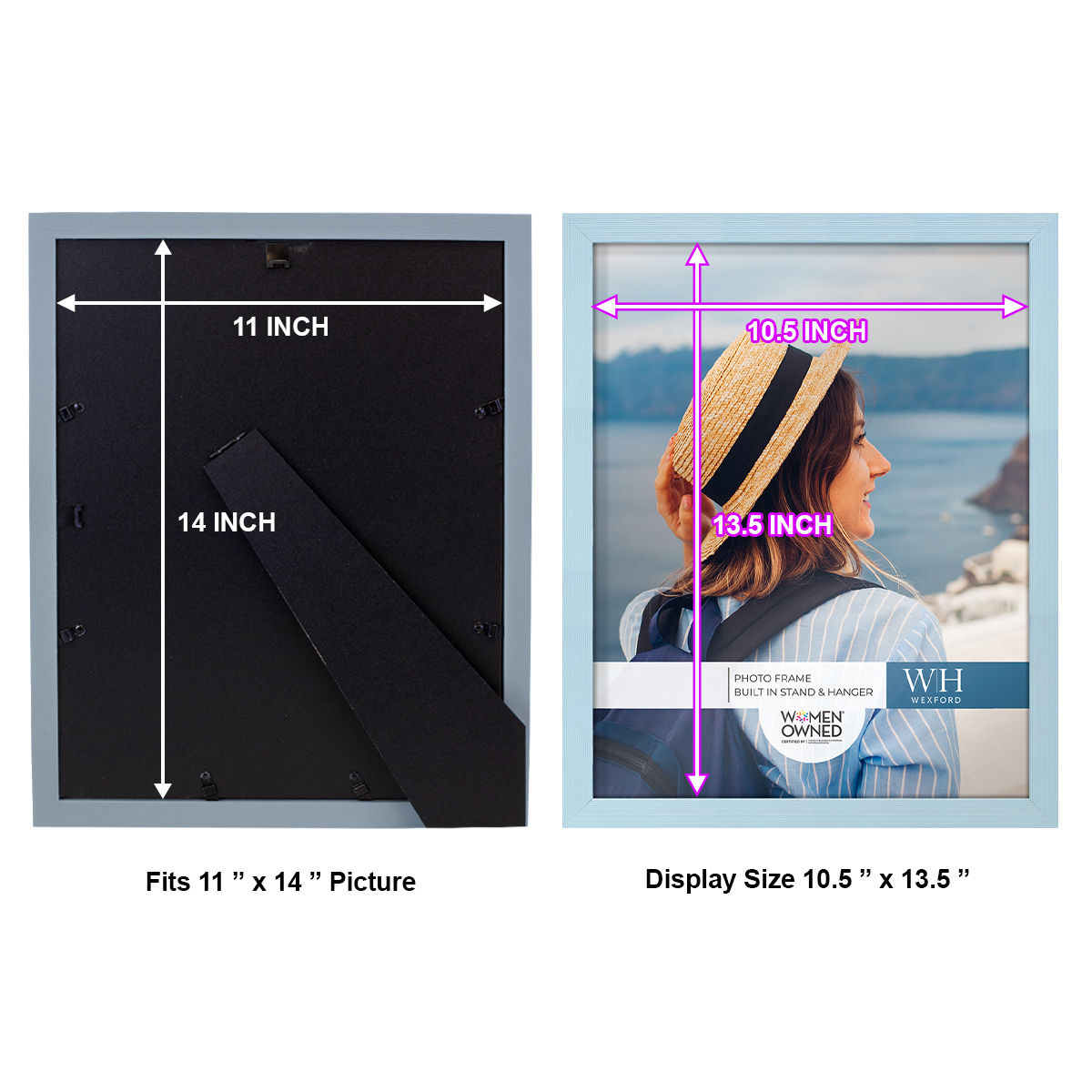 Grooved 11 in. x 14 in. Blue Picture Frame (Set of 2)