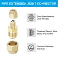 thumbnail image 4 of Uxcell 1/4" to 1/2" Pipe Extension Joint Connector, Brass Pipe Coupler Adapters with 2pcs Flare Nuts, 4 of 7