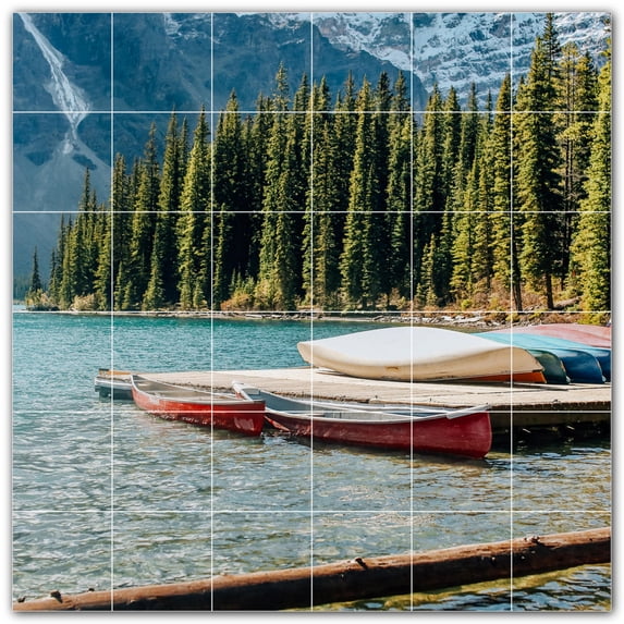 Picture-Tiles.com: Boat Ceramic Tile Wall Mural WAL500234-66M. 36"W x 36"H using (36) 6" x 6" Ceramic Tiles-Satin Finish