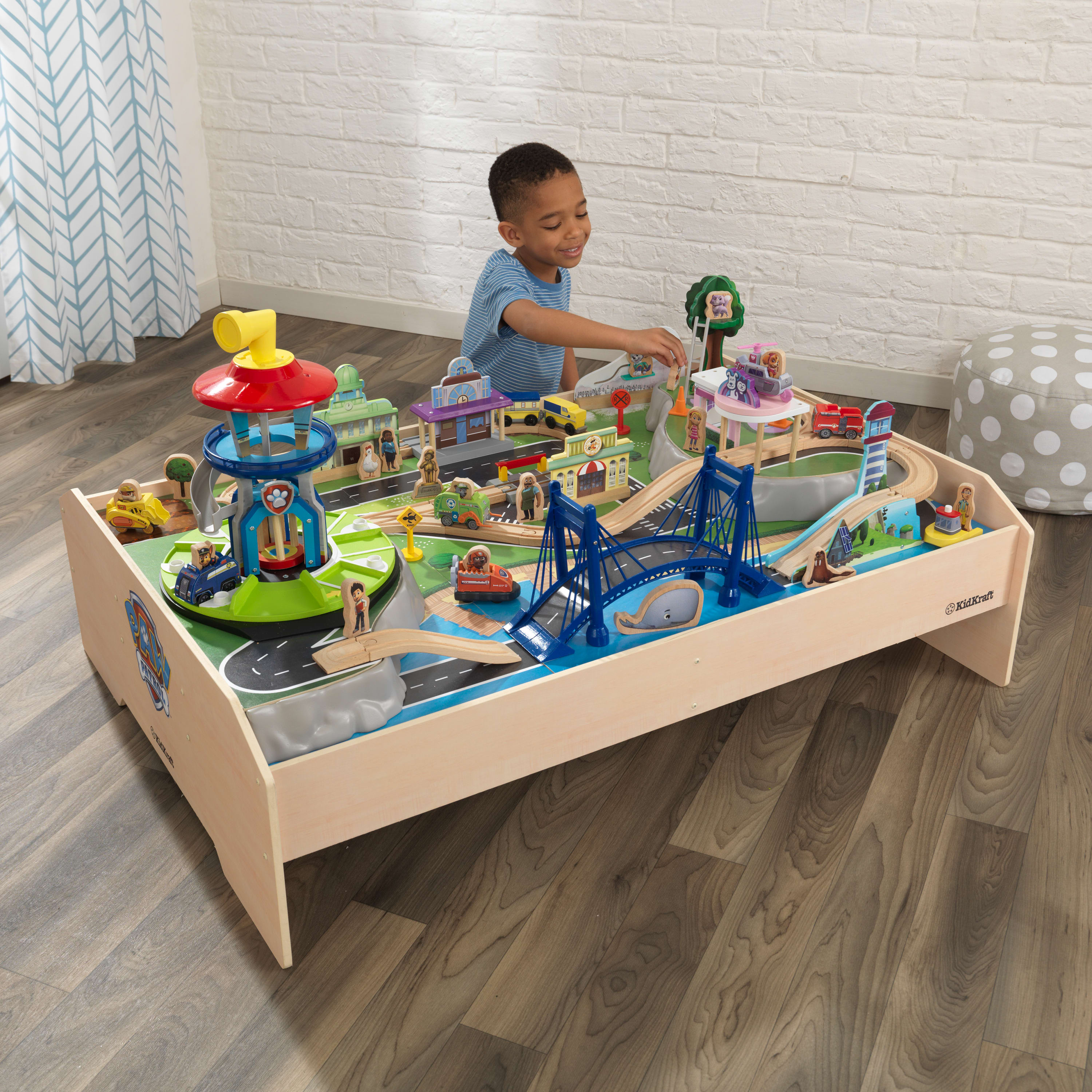 KidKraft PAW Patrol Adventure Bay Wooden Play Table with 73 Accessories - image 3 of 10