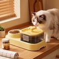 thumbnail image 2 of Automatic Cat Water Fountain with Food Bowl,2 in 1 Pet Feeder and Drinking Fountain with Splash-Free Design, Anti-Slide Base for Cats and Small Dogs _ #03 _ Yellow _ A, 2 of 6