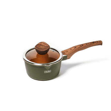 

CHEFIO 1.5-Quart Nonstick Sauce/Milk Pan with Glass Lid and Bakelite Handle