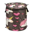 thumbnail image 6 of WOBOGO Pink Mane Foldable Laundry Baskets with Carry Handle Zipper Closure Travel Bathroom College Dorm Essentials, 6 of 7