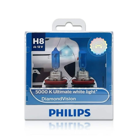 H8: Philips 12360DV DiamondVision Halogen Bulbs | Pack of 2