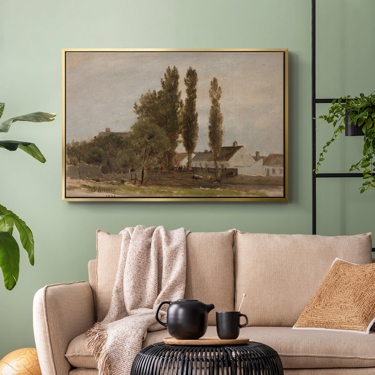 Vintage Landscape-CCXXX By Wexford Home Framed in Gold Wood Gallery Wrapped Canvas 27 in. x 41 in.