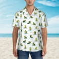thumbnail image 3 of Qekee Cute Avocado Yoga print Hawaiian Shirt for Men Short Sleeve Button Down Shirts Beach Tropical Casual Shirts, 3 of 9