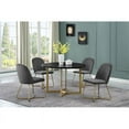 thumbnail image 2 of Round 45 x 45 Black Wood Dining Table with Gold Painted Base, 2 of 2