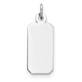 thumbnail image 4 of 925 Sterling Silver Rhodium-plate Engraveable Rectangle Polish Front, Satin Back Disc Charm Pendant, 4 of 5