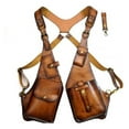 thumbnail image 1 of Sling Bag Anti-Theft Harness Bag Medieval Steampunk Style Wallet Smooth Faux Leather Adjustable Strap Rivet Decor Underarm Double Shoulder Bag, 1 of 8