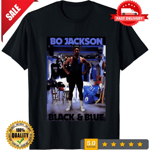 Retro Bo Jackson Black And Blue T Shirt, LIMITED EDITION-TH66300