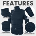 thumbnail image 5 of NY Threads Men's Ribbed Turtleneck Slim Fit Pullover Casual Long Sleeves Basic Top, X-Large, Navy, 5 of 9