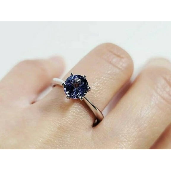 Tanzanite Engagement Ring, Solitaire Tanzanite Ring, December Birthstone Ring,925 Silver Dainty Tanzanite Ring,Gift For Her,Mothers Day Gift