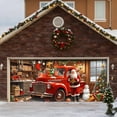 thumbnail image 3 of 7x16 ft Christmas Banner Cover, Garage Door Christmas Cover Winter Snow Scene Outdoor Large Garage Door Decors Xmas Candyland Village Backdrop for Wall House Holiday Party Decor, 3 of 5