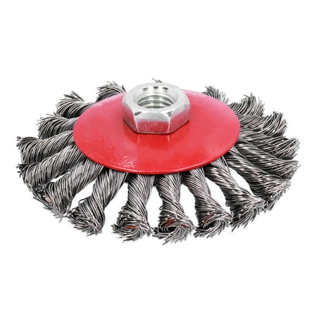 

Ymiko Metal Grinding Brush Twist Wire Brush Wheel Knotted Grinder Cup Grinding Rust Paint Removal Tool M14x2 Nut 4in Twist Wire Brush Wheel