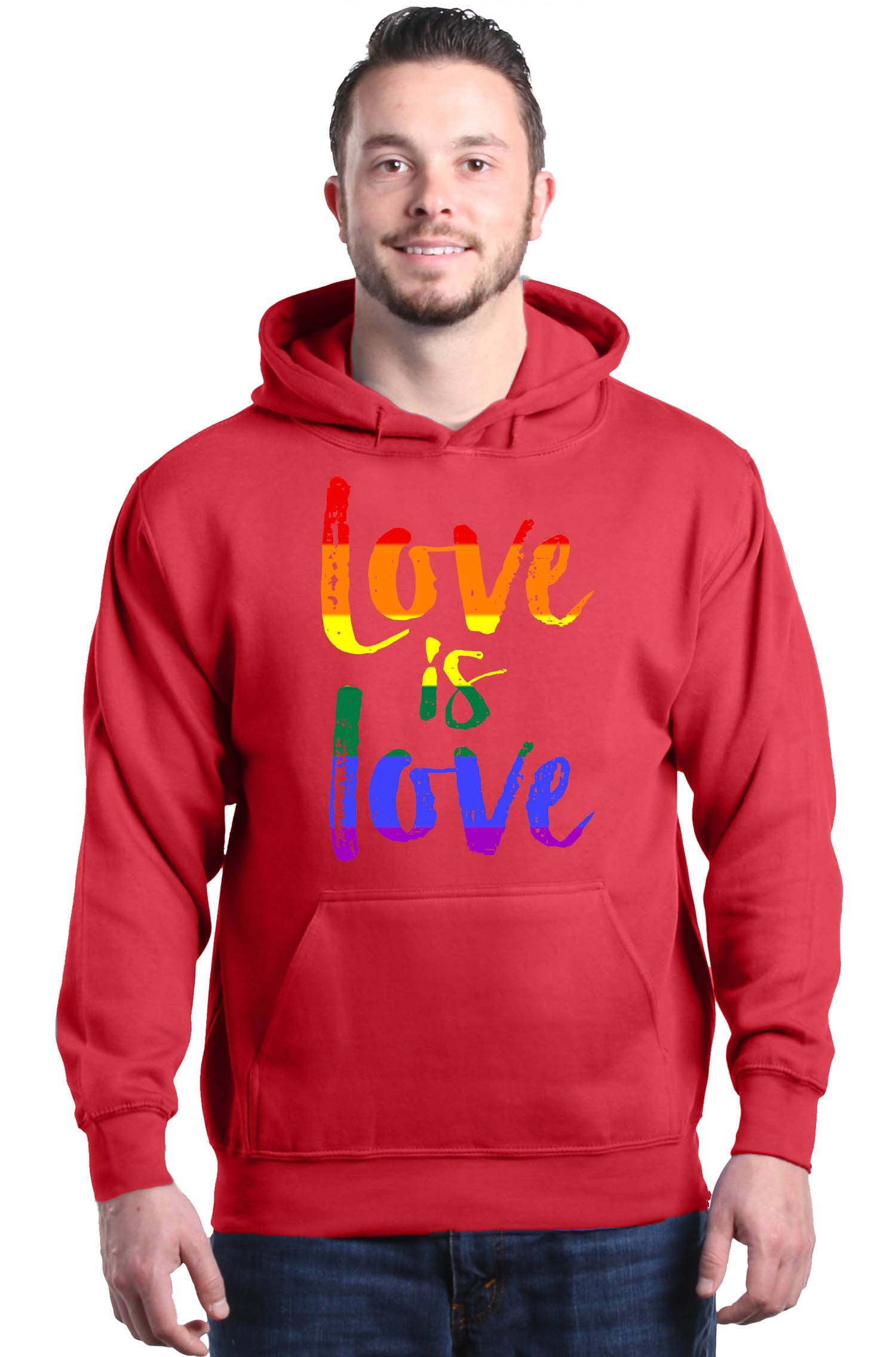 Shop4Ever - Shop4Ever Men's Love is Love Rainbow Gay Pride Hooded ...