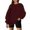 Wine, variant on Azrian Deals Fashion Woman Long Sleeve Round Neck Loose Sweatshirt Solid Blouse Tops