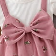 thumbnail image 5 of CAICJ98 Newborn Baby Girl Clothes Summer Short Sleeve Romper Floral Bow Short Jumpsuit Infant Cute Outfits (Pink,3-6 Months), 5 of 7