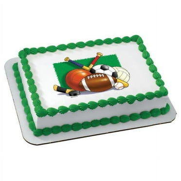 A Birthday Place Sports Collage Edible Cake Topper Image