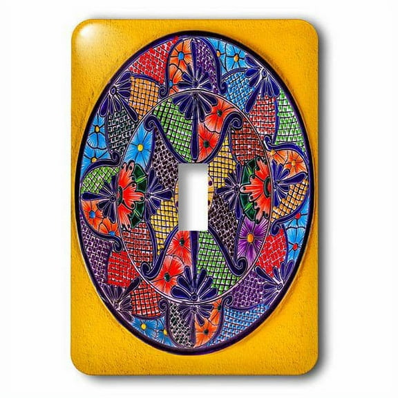 3dRose, Colorful Ceramic Mexican Plate, Guanajuato, Mexico, single toggle switch