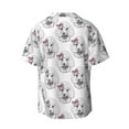 thumbnail image 2 of Vsdgher Poodle Dog Print Men's Wrinkle Free Untucked Cuban Shirt Business Casual Button Down Shirts Short Sleeve Shirt, 2 of 7