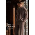 thumbnail image 4 of VUICANODON Men's Warm Fleece Hoodie Pajama Set Loose Loungewear For Men, 4 of 6