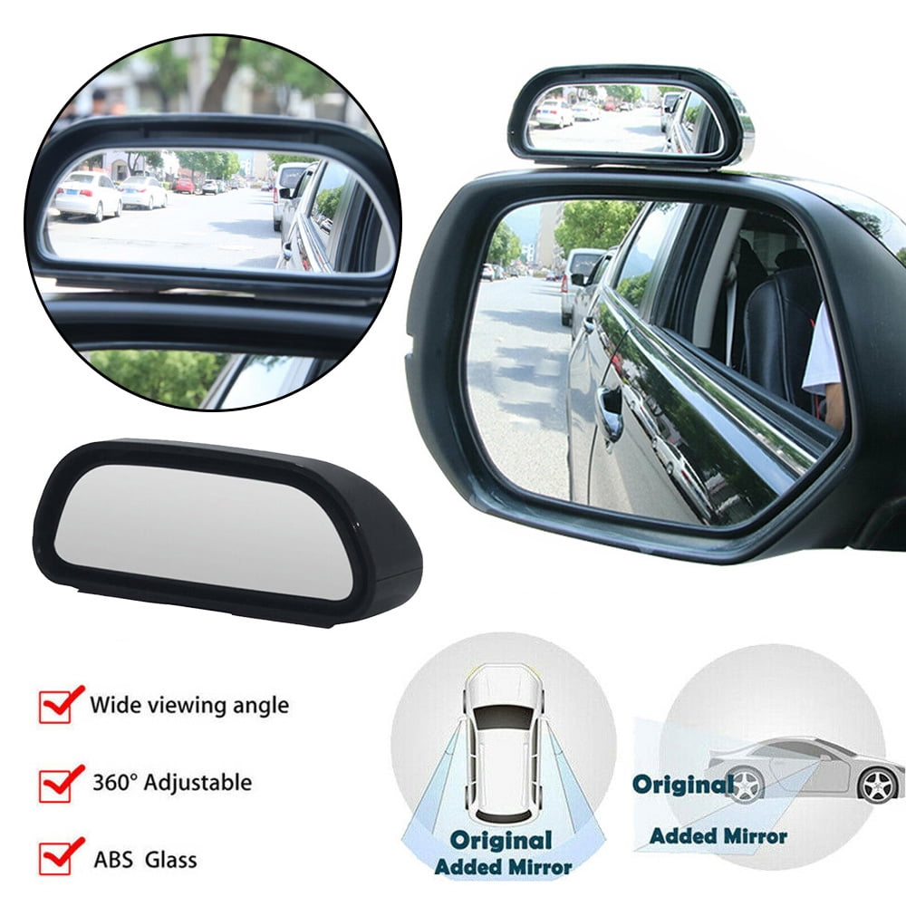 2pcs Car Blind Spot Mirror Rearview Side Mirror 360 Degree Adjustable HD Convex Glass Dead Zone Viewing Wider View