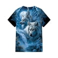 thumbnail image 3 of Men's 3D Digital Printed Short Sleeve T-Shirt - Fully Sealed Design, Regular Crew Neck, Comfortable Casual Clothing, Printed Shirt Wolf Head Pattern Shirt Men's 3D Wolf T-Shirt Men's, 3 of 6
