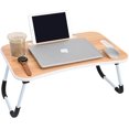 thumbnail image 1 of Laptop Bed Table,Notebook Table Dorm Desk,Portable Lap Desk,Notebook Table Dorm Desk with Foldable Legs & Cup Slot,for Eating Breakfast,Reading,Watching Movie on Bed/Sofa(60 x 40cm) (Wood), 1 of 8