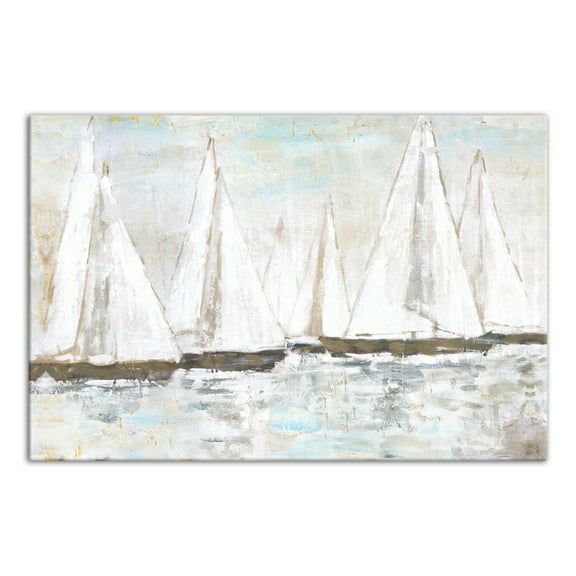 Creative Products White Painted Sailboats 48 x 32 Canvas Wall Art