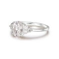 thumbnail image 2 of Cora Jewellery 1.35CT Muse Setting Oval Moissanite Solitaire Engagement Ring For Women, 18K White Gold, 2 of 6