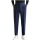 thumbnail image 2 of Pantalones de traje de nueve centavos para hombre, de poliéster, con cintura elástica lateral, botones, bolsillos, color liso, a la moda, 2 of 3