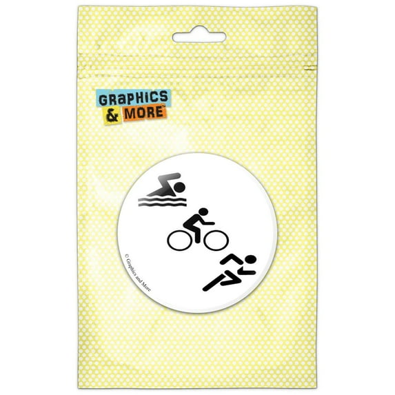 Triathlete Swim Bike Run Triathlon Refrigerator Button Magnet