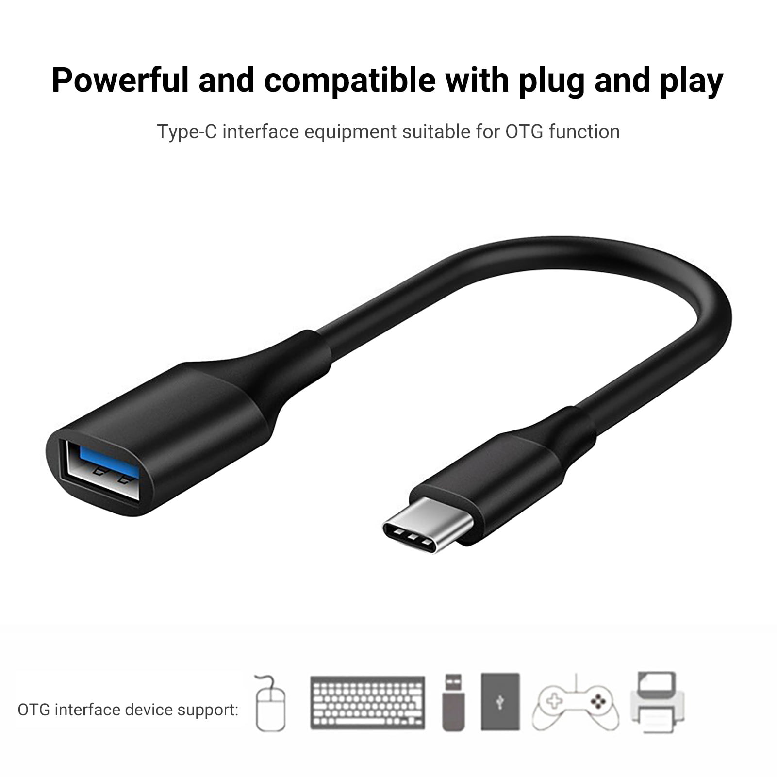 Pixel 2 XL etc,Black USB-C to USB 3.0 Adapter 3-Pack Compatible MacBook Pro GEN1 Support OTG Function CableCreation 0.5 ft USB 3.1 Type C to USB Female Adapter Cord, 
