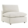 thumbnail image 2 of Commix Down Filled Overstuffed Boucle Fabric Armless Chair in Ivory, 2 of 9