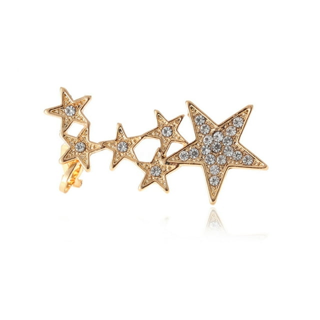 WREESH Personality Earrings Leaves Beautiful Diamond Earrings Irregular Mesh