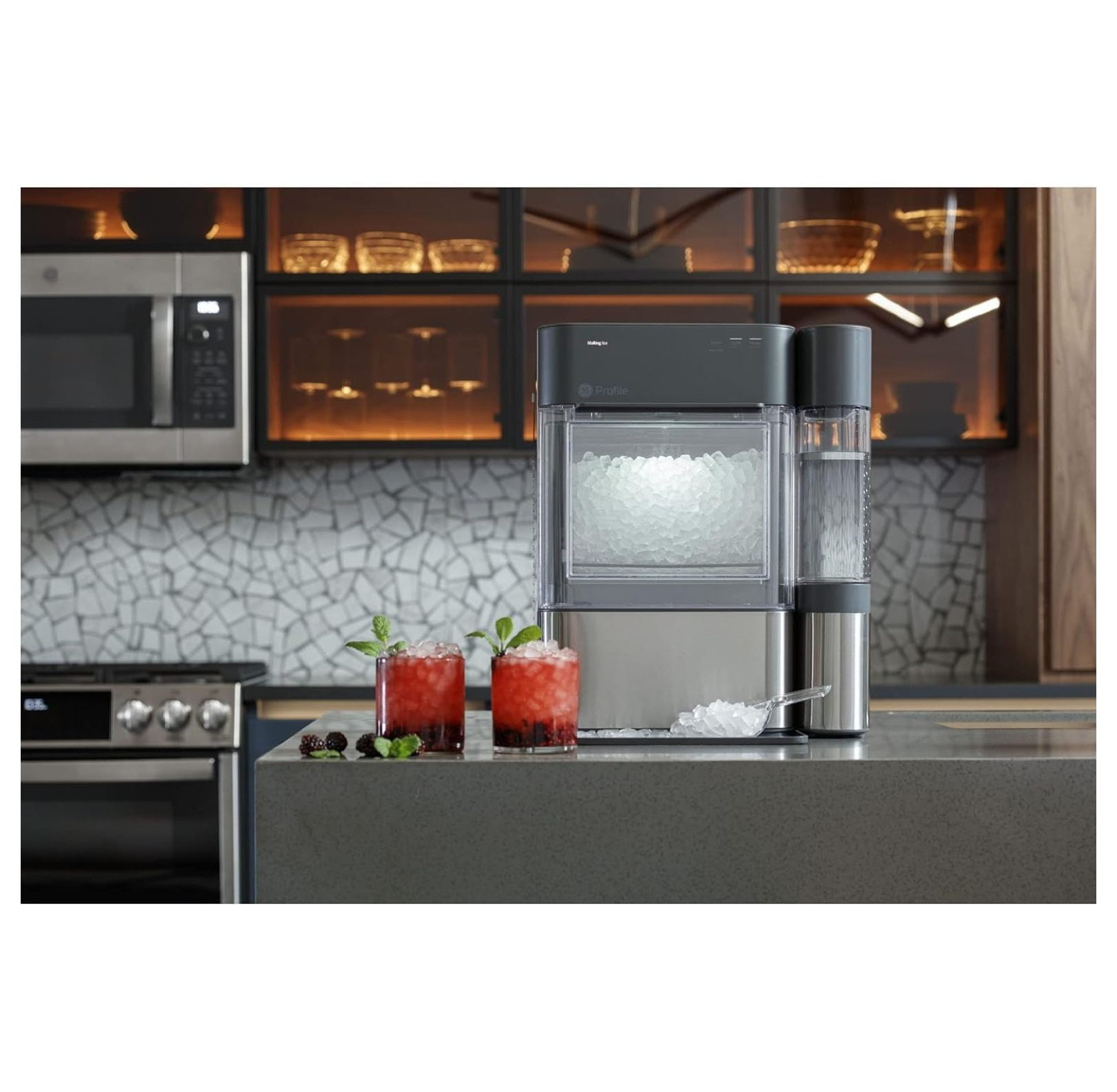 Opal | Side for 2.0 Opal Nugget Ice Maker | Easy Attachment to Opal Ice Machine | 0.75-Gallon | Allows for 3X More Ice Before Refill | Stainless Steel (P4AAKASSPSS)