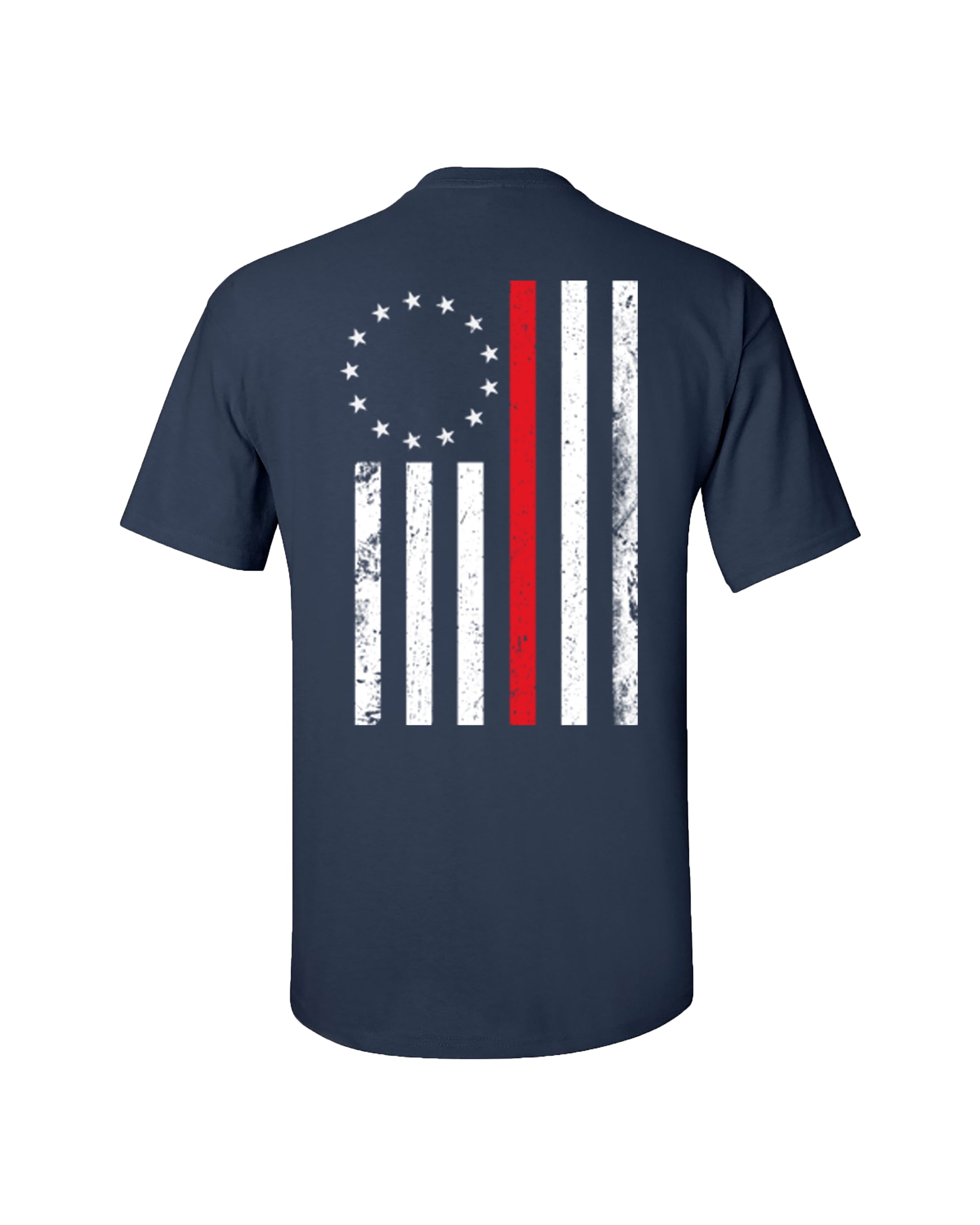 Camiseta Patriótica Betsy Ross Línea Roja Bandera Adulto Manga Corta Negra - Imagen 14 de 17