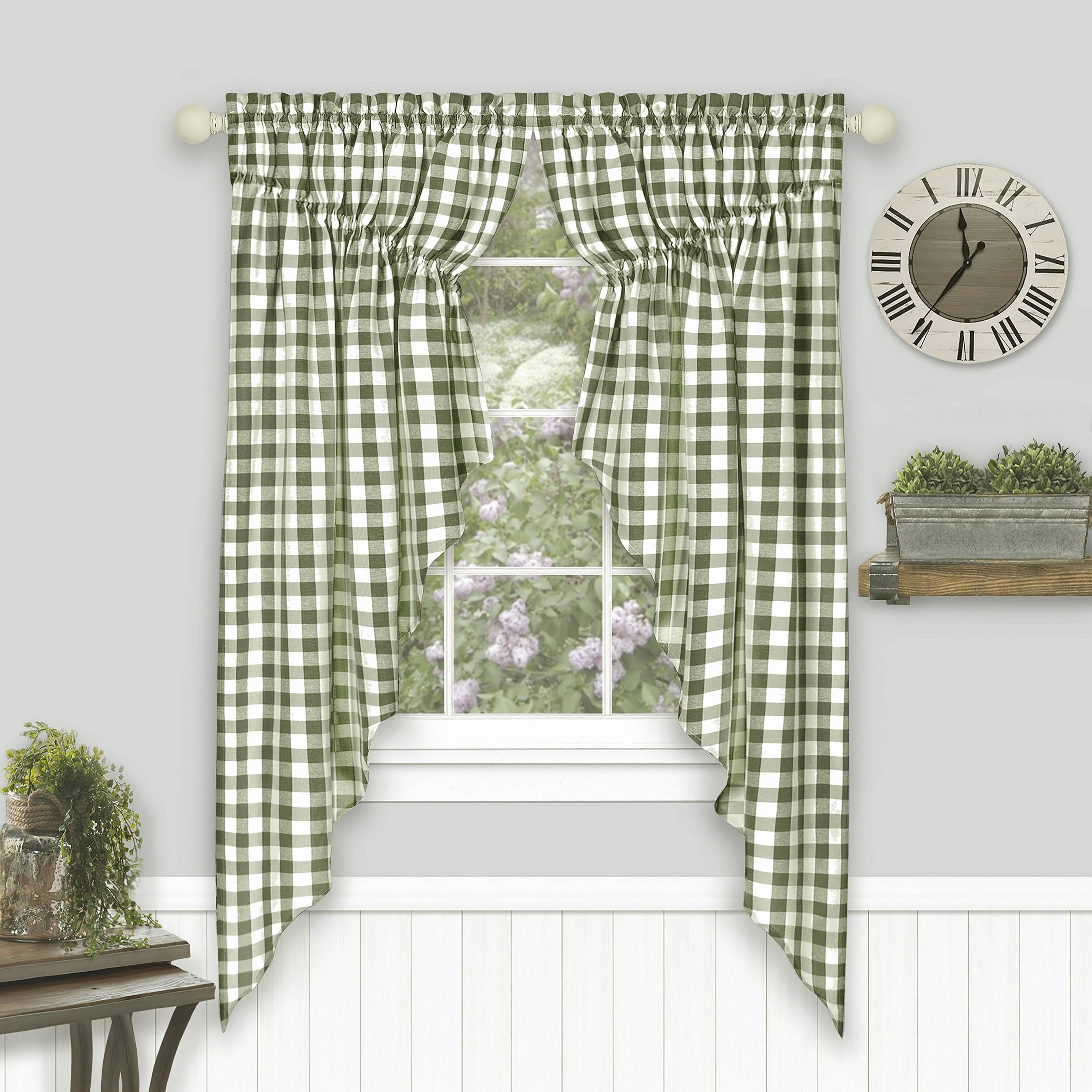 Simple Elegance by Ben&Jonah Scotch Check Gathered Swag Window Curtain
