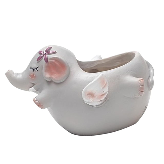 DOLITY Resin Flowerpot Cartoon Plant Flowerpot Home Table Decor Elephant Elephant