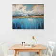 thumbnail image 2 of ARISTURING  Teal Abstract Wall Art Modern Blue Grey Picture Cityscape Indigo Textured Gold Painting, Large Size Framed Artwork for Living Room Bedroom Bathroom Dinning Room Home Office Wall Decor, 2 of 4