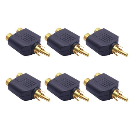 RYUJNDK 6Pieces RCAs Splitter Adapter 1 Male to 2 Female for Sound Video Devices Simple Plug and Play