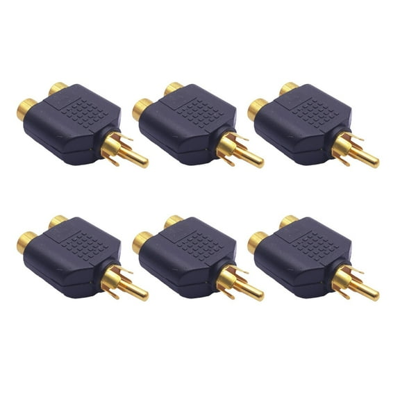 RYUJNDK 6Pieces RCAs Splitter Adapter 1 Male to 2 Female for Sound Video Devices Simple Plug and Play