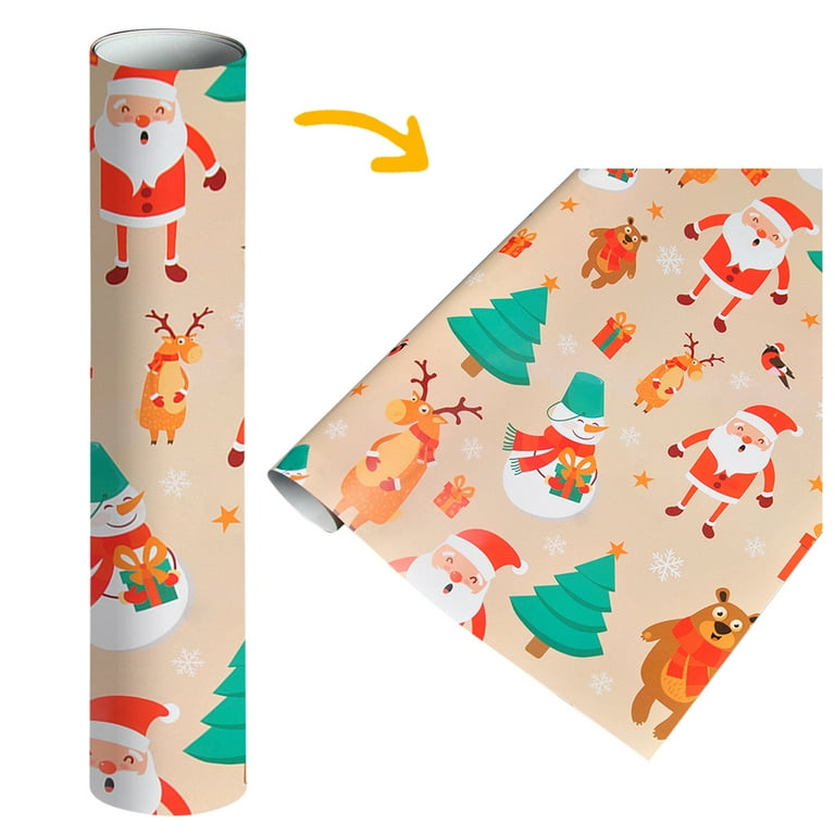 Santa & Friends Jumbo Christmas Rolled Gift Wrap - 1 Giant Roll, 23 Inches  Wide by 35 feet Long, Heavyweight, Tear-Resistant, Holiday Wrapping Paper