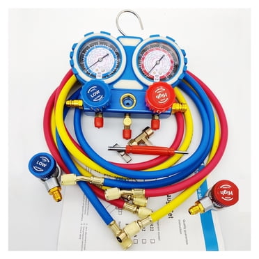 NEW R134 Car Diagnostic A/C Manifold Gauge Kit HVAC Air Conditioning Charging Set For R22 R404A R407C Refrigeration Kit 5ft Hose ,Easy to Use