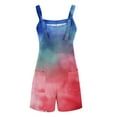 thumbnail image 4 of Edvintorg 4Th Of July Womens Summer Romper Casual Tie Knot Overall Shorts Loose Fit Bib Pants Shortalls with Pocket Fashion Print Sleeveless Suspender Short Jumpsuit Women's Clothing, 4 of 5