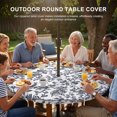 thumbnail image 3 of Round Outdoor Tablecloth with Umbrella Hole and Zipper, Dark Blue Flowers Tablecloth with Elastic Waterproof, Pastoral Vintage Farmhouse Leaf Spring Patio Table Covers for 31" - 35" Pool Tables, 3 of 9
