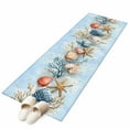thumbnail image 2 of 2x6 Kitchen Runner Rug, Blue Coastal Non-Skid Rubber Backing Large Rectangle Rugs - Living Room Bedroom Home Office, Summer Nautical Beach Conch Starfish Coral Indoor Floor Mat Carpets Washable Rug, 2 of 9