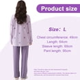 thumbnail image 2 of juego de pijama para mujer, ropa de dormir de manga larga, con almohadilla para el pecho, conjuntos de salón para mujer, conjuntos de cuello L (4 estilos), 2 of 5