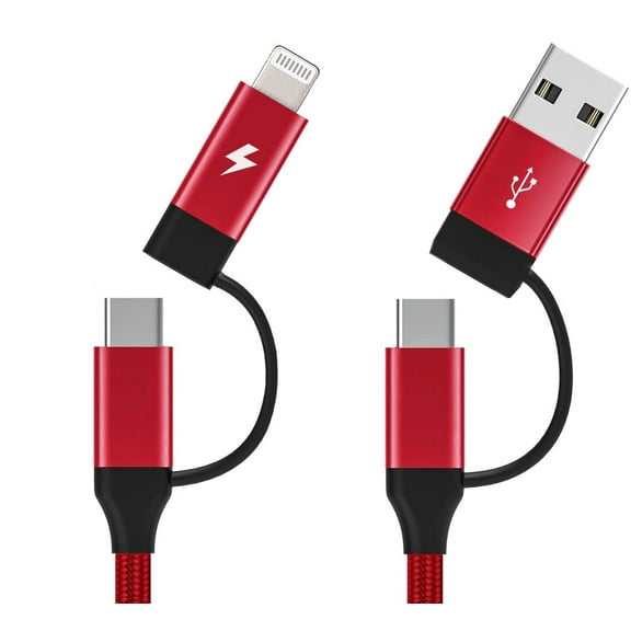 For Galaxy A54 5G Fast Charger 4-in-1 USB-C Cable - Power Cord [Type-C, iPhone, USB-A] Wire USB Sync for Samsung Galaxy A54 5G Phone